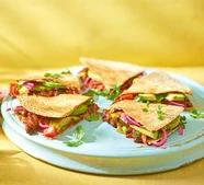 Spicy bean & avocado quesadillas