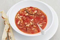 Spicy bean and sausage soup