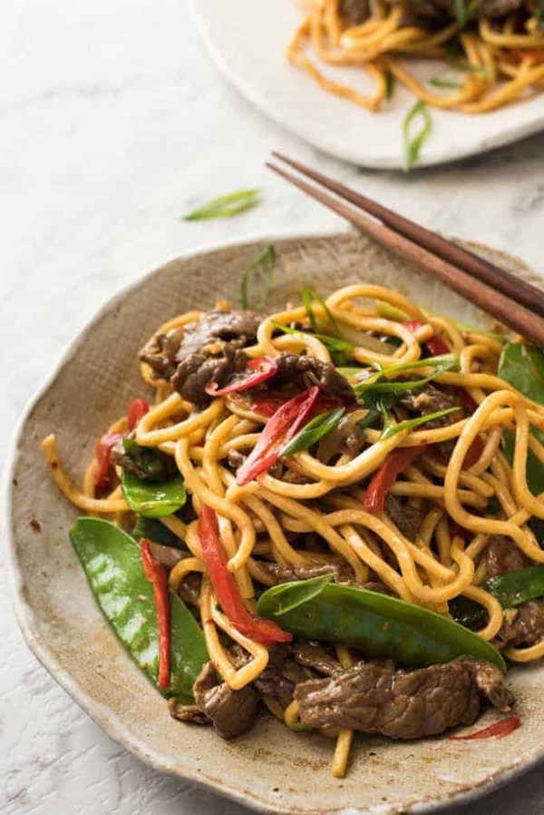 Spicy beef Hokkien noodles