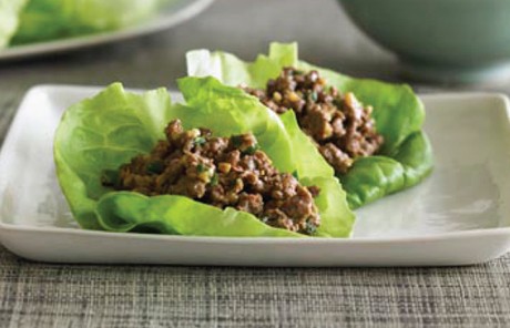 Spicy beef in lettuce cups