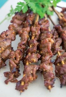 Spicy beef skewers