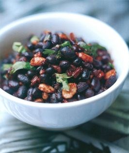 Spicy black bean and peanut salsa