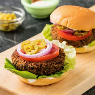 Spicy black bean burgers