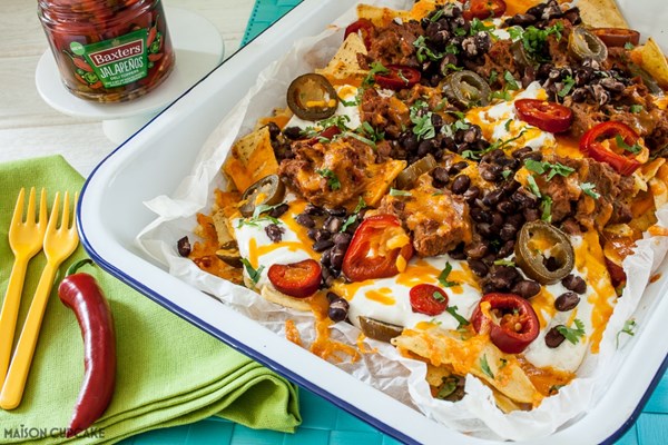 Spicy black bean nachos