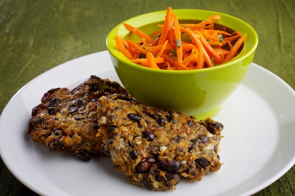 Spicy black bean patties