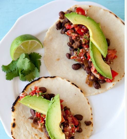 Spicy black bean tacos 