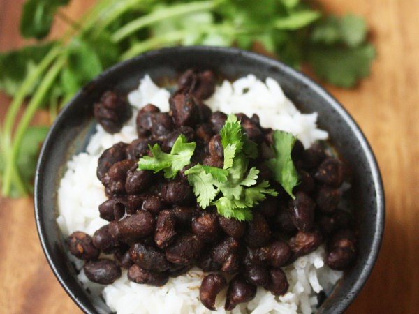 Spicy black beans and rice [Phoebe Lapine]