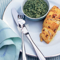 Spicy blackened cod with coriander relish