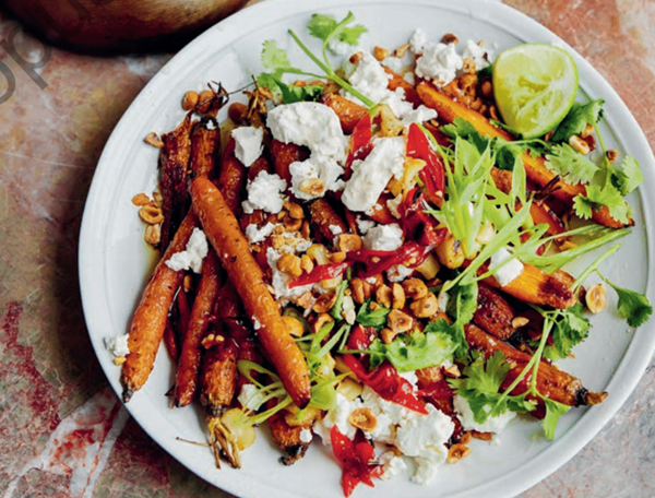 Spicy blood orange honey and charred carrot