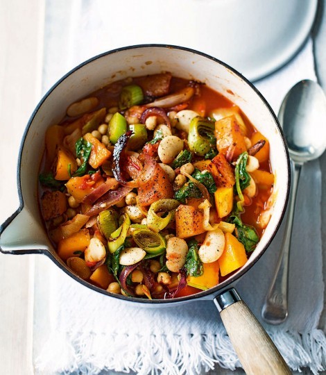 Spicy butterbean, chickpea and butternut squash stew