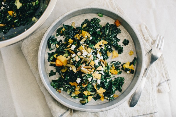 Spicy butternut + kale chopped salad