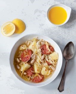 Spicy cabbage & chorizo soup