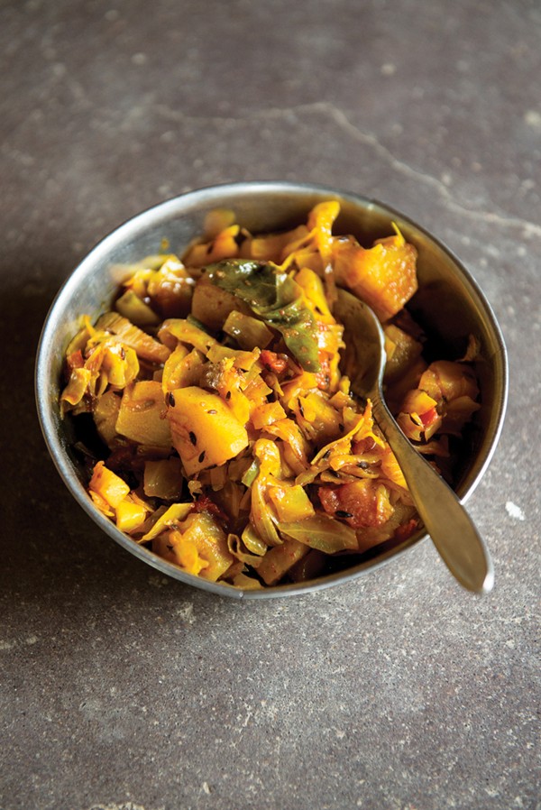 Spicy cabbage-and-potato curry (Bund gobhi aur aloo ki subzi)