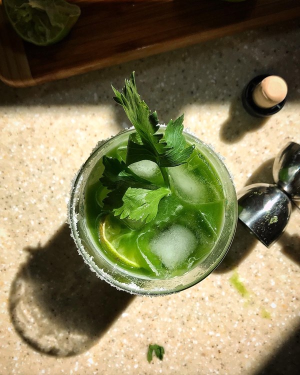 Spicy celery margarita