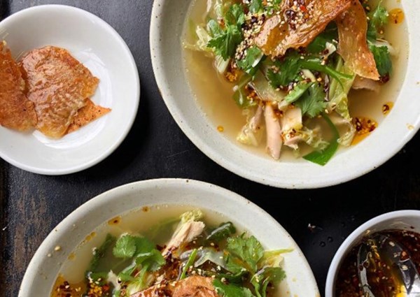 Spicy chicken and cabbage soup