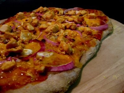 Spicy chicken cholula pizza