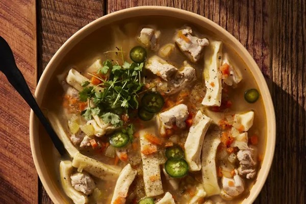 Spicy chicken (or turkey) noodle soup