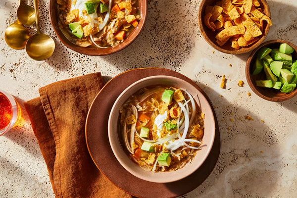 Spicy chicken soup with sweet potatoes & cabbage