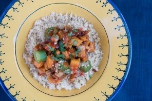 Spicy chickpea and sweet potato stew