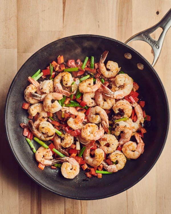 Spicy chili crisp sautéed shrimp