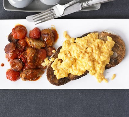 Spicy chorizo and egg brunch