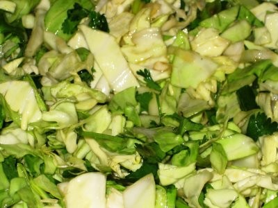 Spicy cilantro peanut slaw
