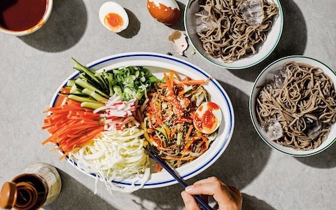Spicy cold  Korean noodles