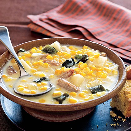 Spicy corn and crab chowder