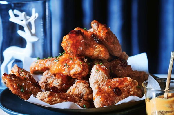 Spicy cranberry and mustard chicken wings