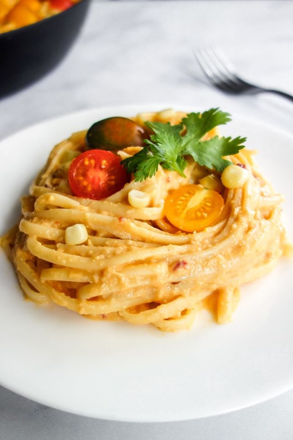 Spicy creamed corn linguine 