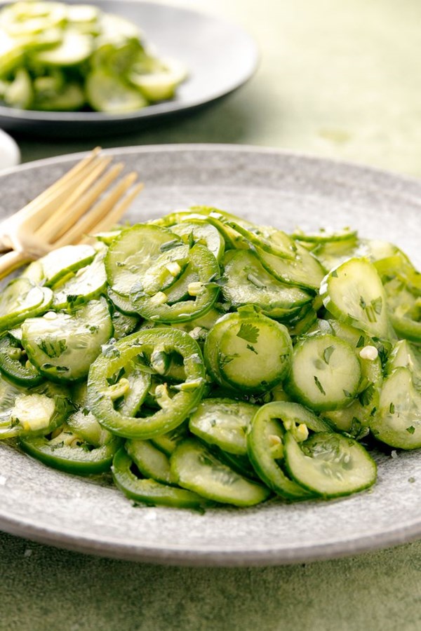 Spicy cucumber and jalapeño salad 