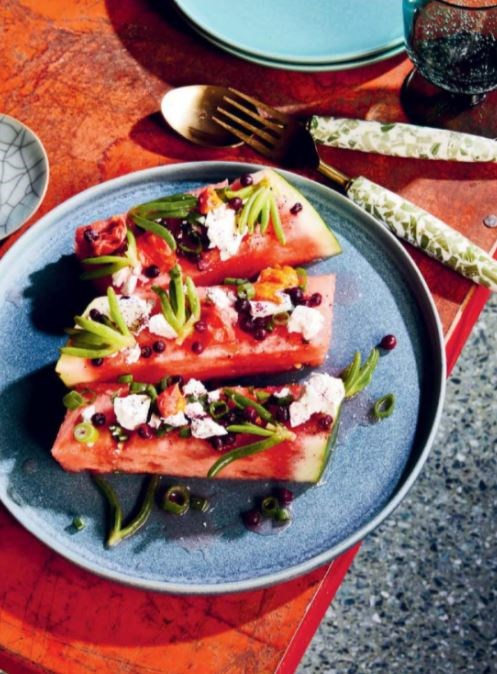 Spicy desert lime and watermelon salad