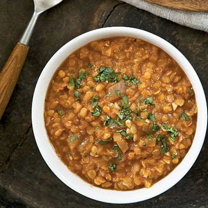 Spicy Ethiopian red lentil stew