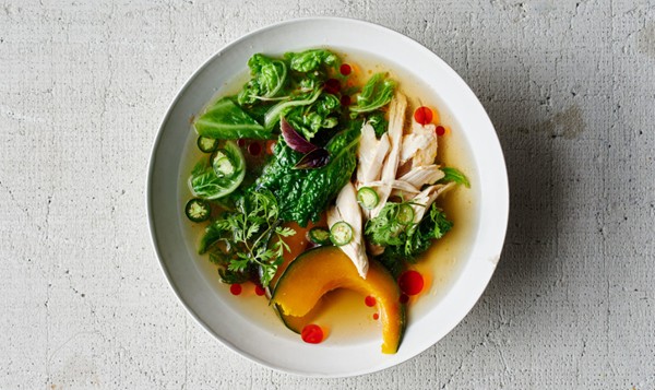 Spicy feel-good chicken soup