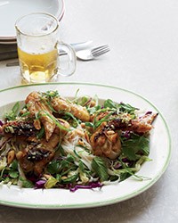 Spicy fish sauce chicken wings with vermicelli salad