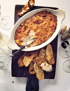 Spicy goat cheese spread with home made Melba toast