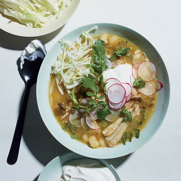 Spicy green posole [Richard Blais]