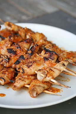 Spicy grilled calamari
