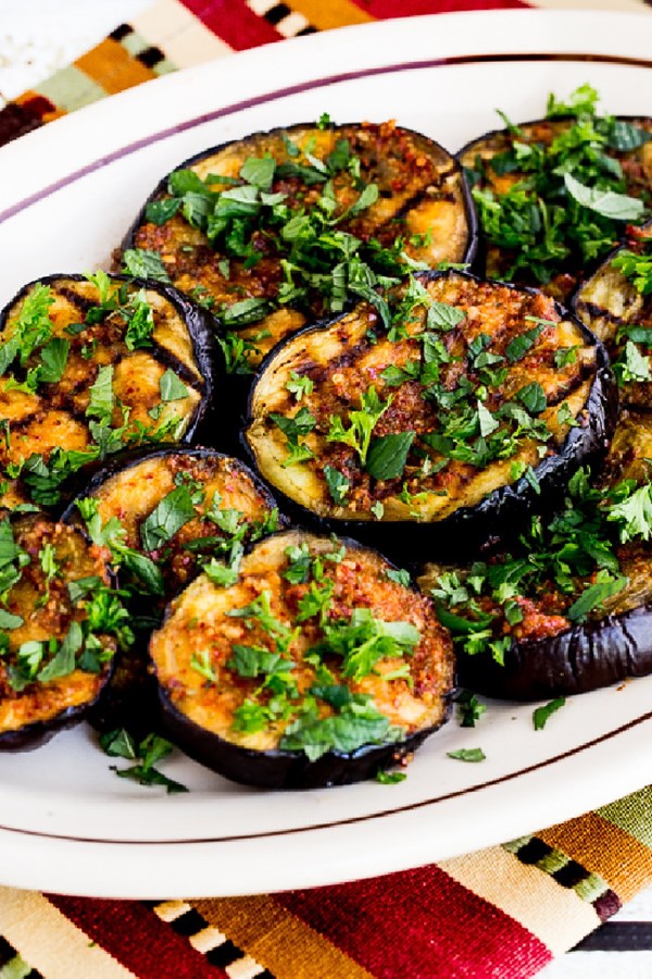 Spicy grilled eggplant