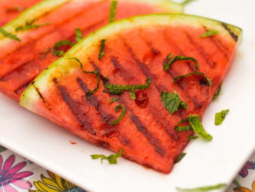 Spicy grilled watermelon