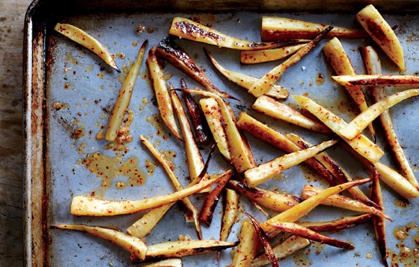 Spicy honey-glazed parsnips
