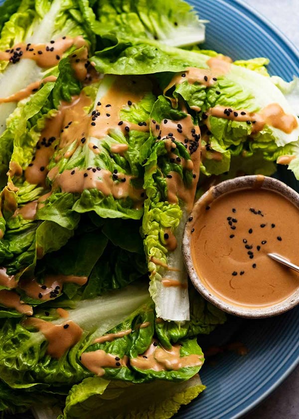 Spicy Joint’s creamy sesame sauce lettuce salad