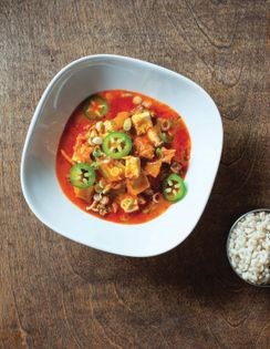 Spicy kimchi stew with pork
