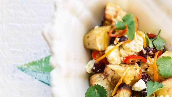 Spicy kumara and feta salad