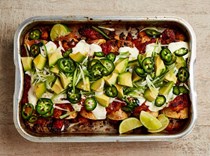 Spicy lamb and potato enchiladas