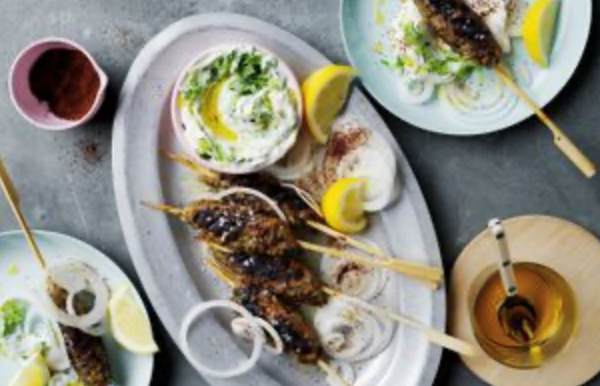 Spicy lamb koftas with labneh and sumac tzatziki