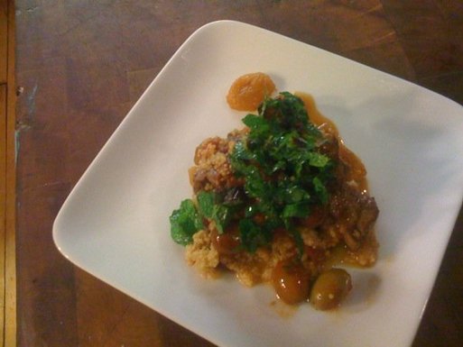 Spicy lamb stew with date, mint and parsley gremolata