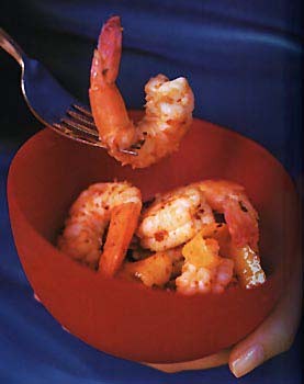 Spicy lemon-marinated shrimp