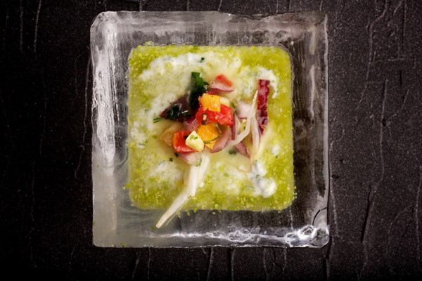 Spicy lettuce lassi gazpacho