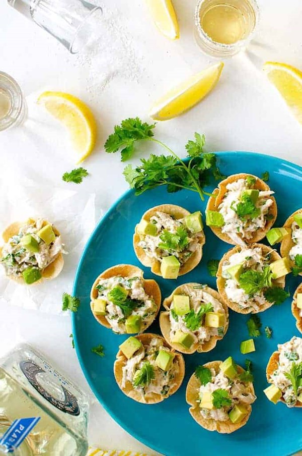 Spicy little muffin tin chicken tostadas